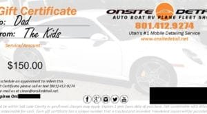 Utah Car Detailing Gift Certificate