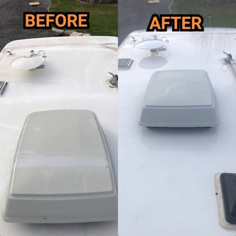 RV Detailing Washing The Roof Onsite Detail