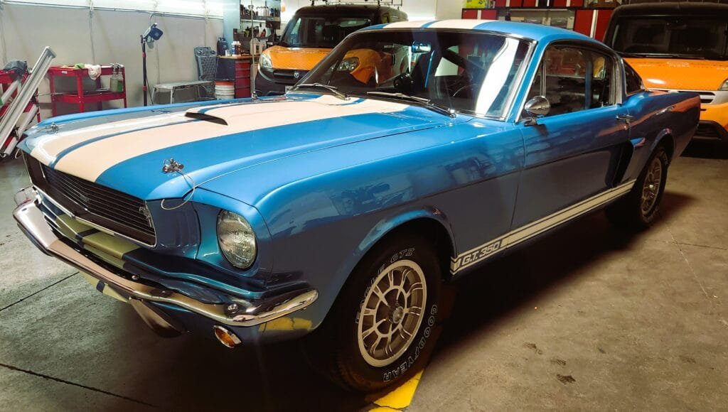 Classic Shelby GT350 prepared for show presentation